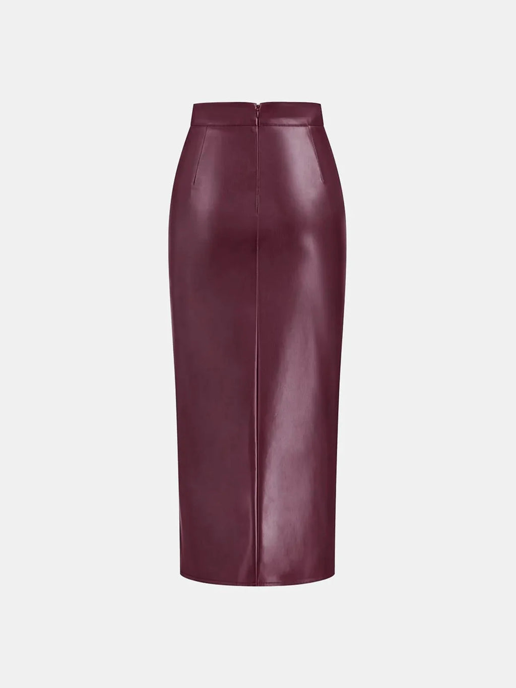 Ruched Leather Midi Skirt voor Fashion‑bewuste Vrouwen