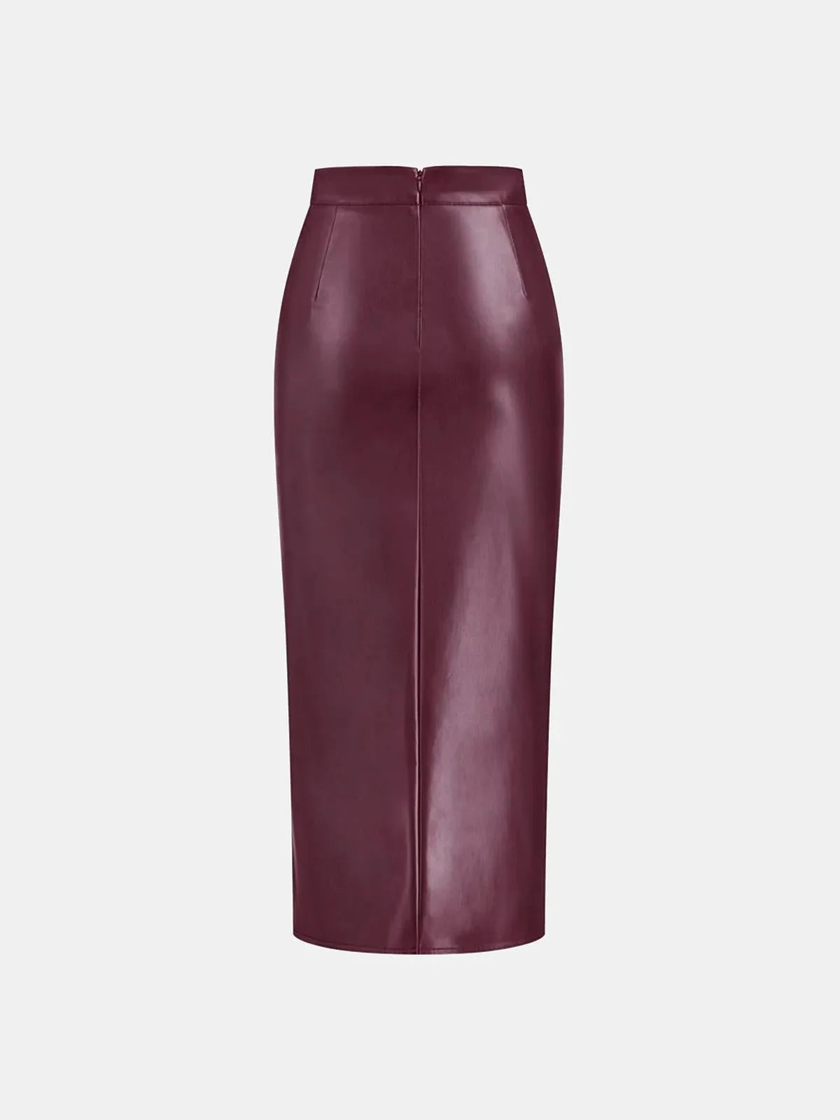 Sienna’s | Ruched Faux Leather Midi Skirt for Style‑Conscious Women