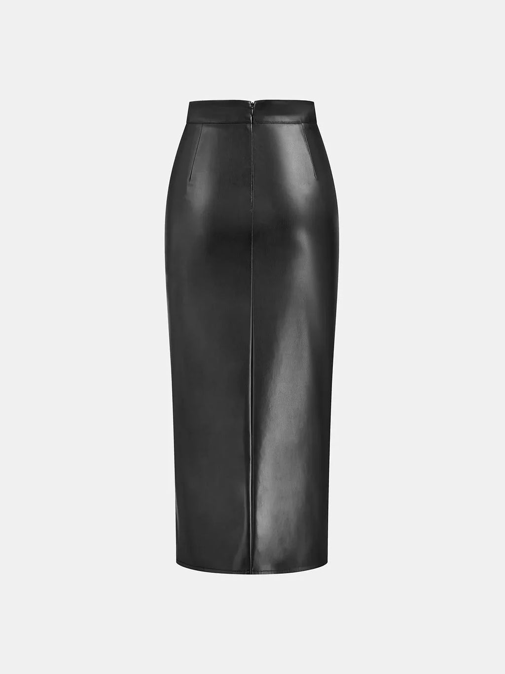 Ruched Leather Midi Skirt voor Fashion‑bewuste Vrouwen