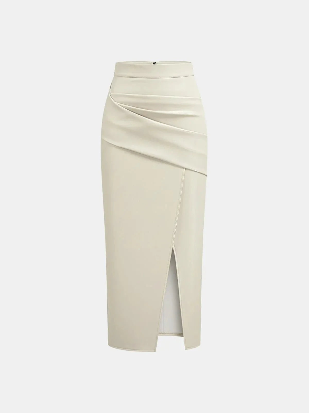 Sienna’s | Ruched Faux Leather Midi Skirt for Style‑Conscious Women