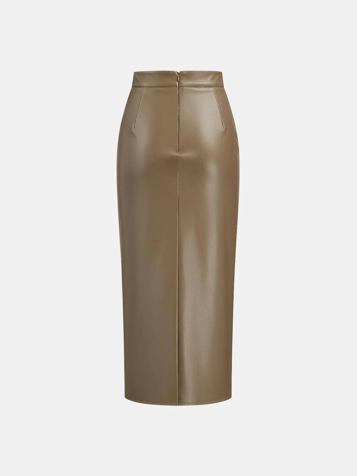 Sienna’s | Ruched Faux Leather Midi Skirt for Style‑Conscious Women