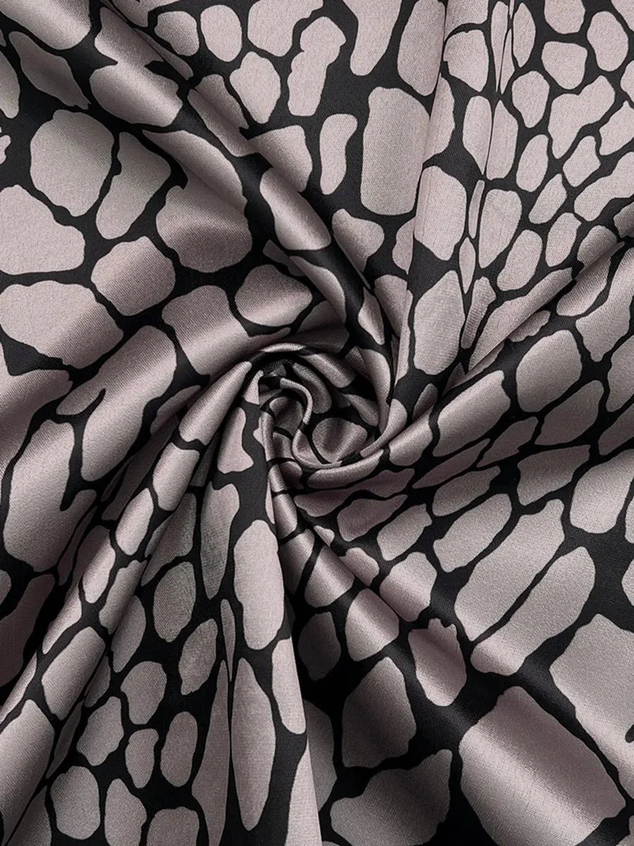 Sienna’s | Satin Blouse Women – Abstract Print, Fluid Drape