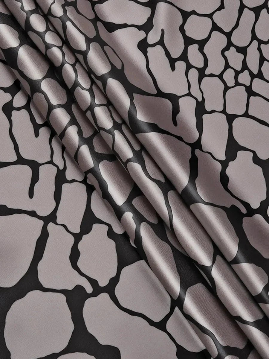 Sienna’s | Satin Blouse Women – Abstract Print, Fluid Drape