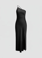Miss | Jurk Dames Maxi Elegant One-Shoulder Split - Satijn