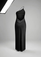 Miss | Jurk Dames Maxi Elegant One-Shoulder Split - Satijn