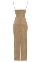 Dazzling Diva | Gouden Maxi Jurk met Subtiele Pailletten Glans