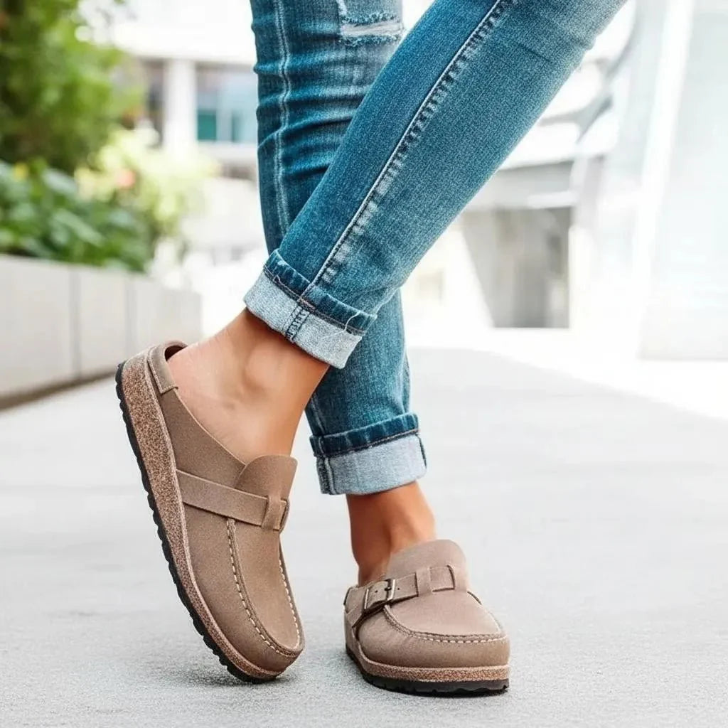 Miss | Clogs Dames Casual Slip-On Verstelbaar - Suède