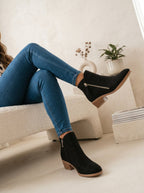 Miss | Enkellaarzen Dames Casual Blokhak Zijrits - Suède