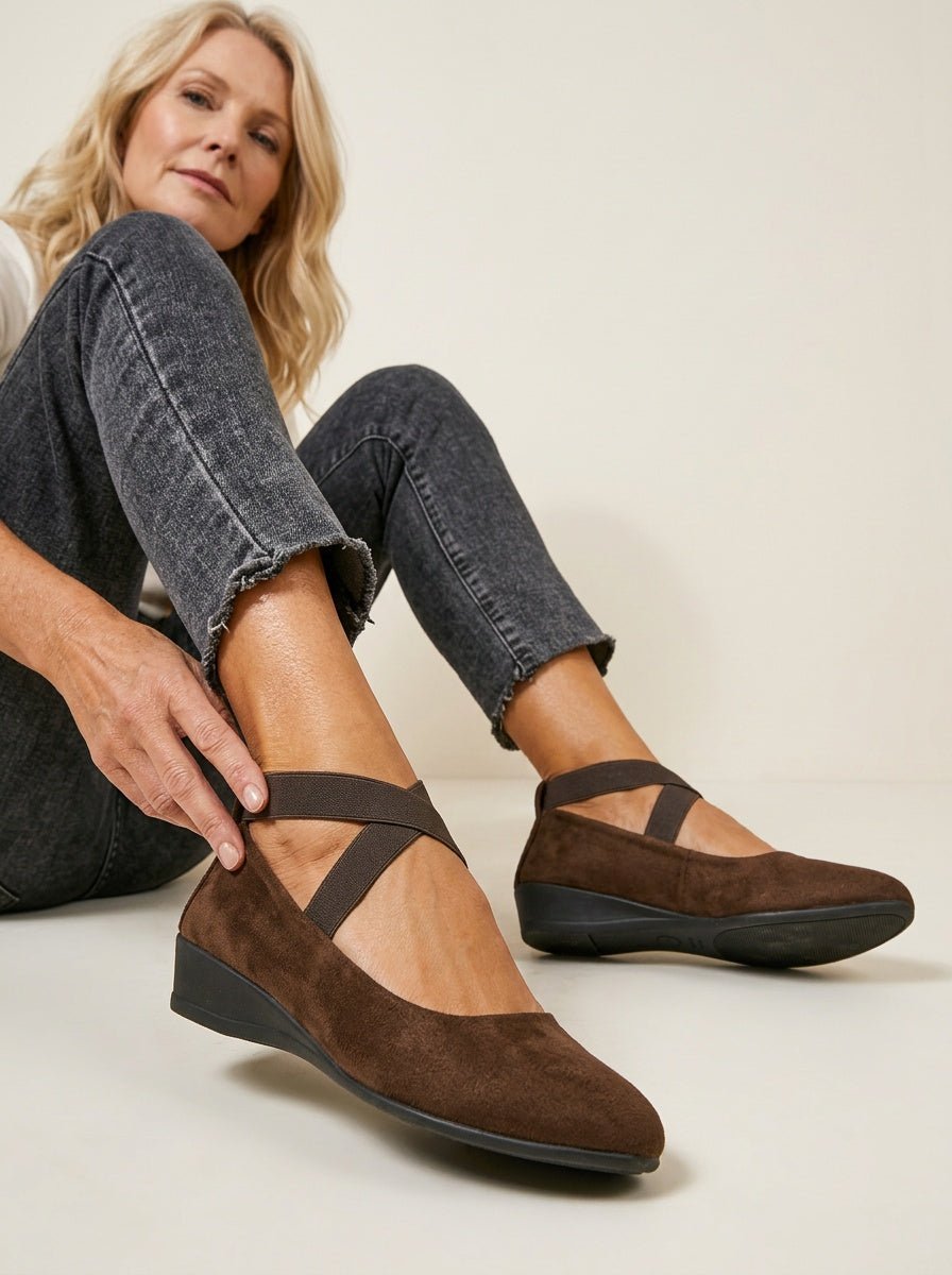 Suède Wedges Dames | Sleehak Instapper Tijdloos