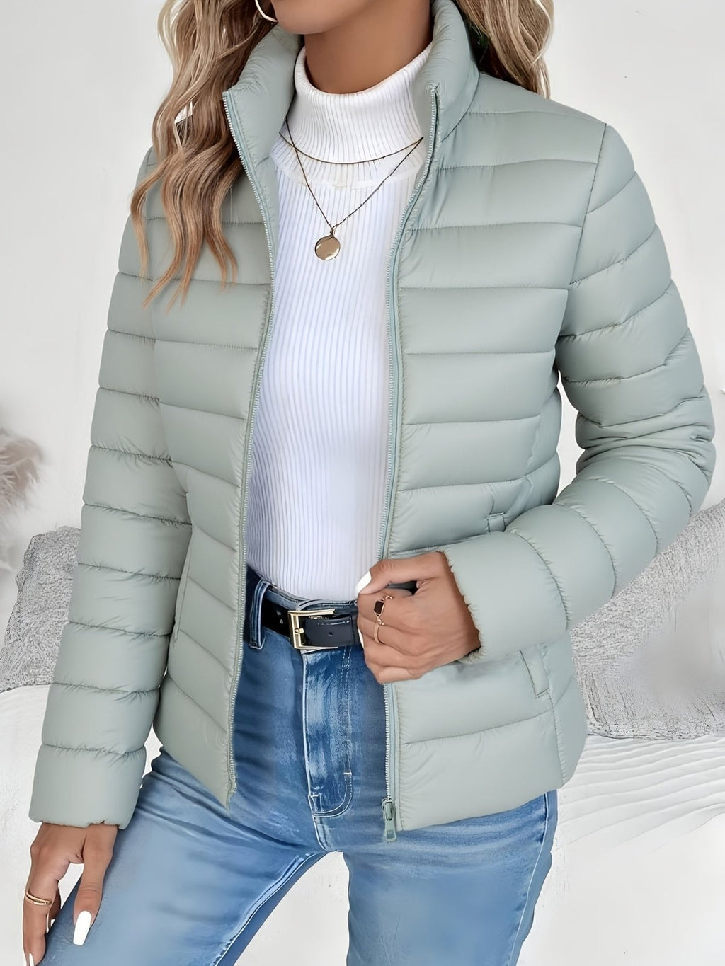 Miss | Tussenjas Dames Oversized Staande Kraag - Katoenmix