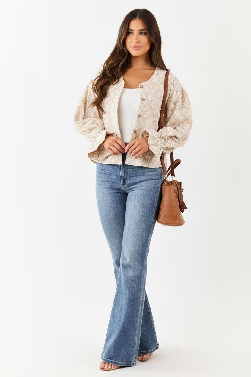 Sienna’s | Viscose Blouse Women – Puff Sleeves, Ruched Cuffs