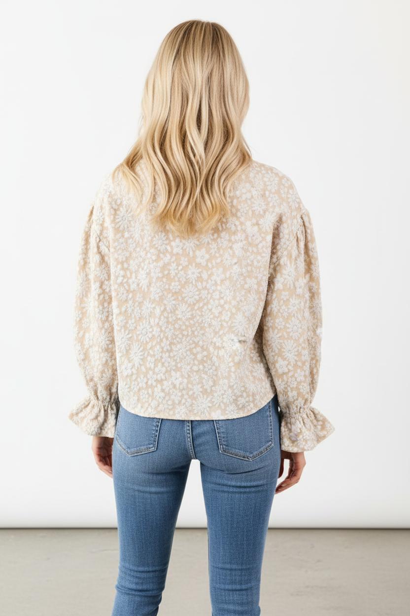 Sienna’s | Viscose Blouse Women – Puff Sleeves, Ruched Cuffs