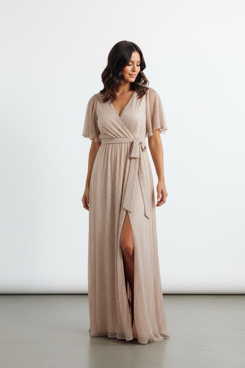 Sienna’s | Dress Women Maxi Wrap Butterfly Sleeve – Polyester