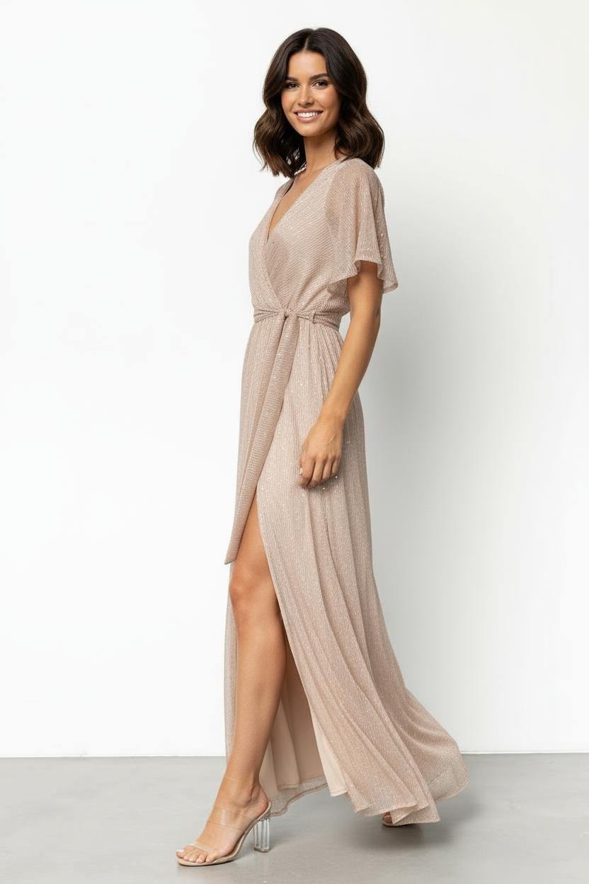 Sienna’s | Dress Women Maxi Wrap Butterfly Sleeve – Polyester