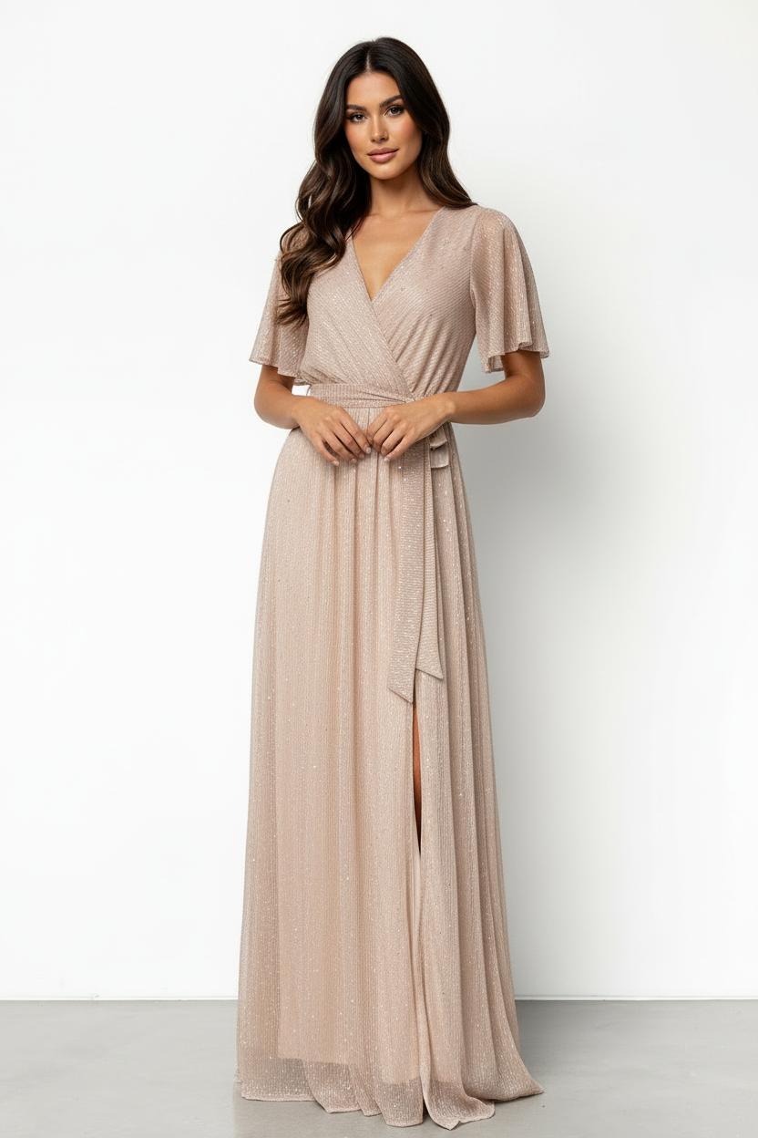 Sienna’s | Dress Women Maxi Wrap Butterfly Sleeve – Polyester