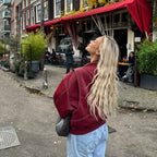 Miss | Jas Dames Oversized Relaxed Rood - Leer