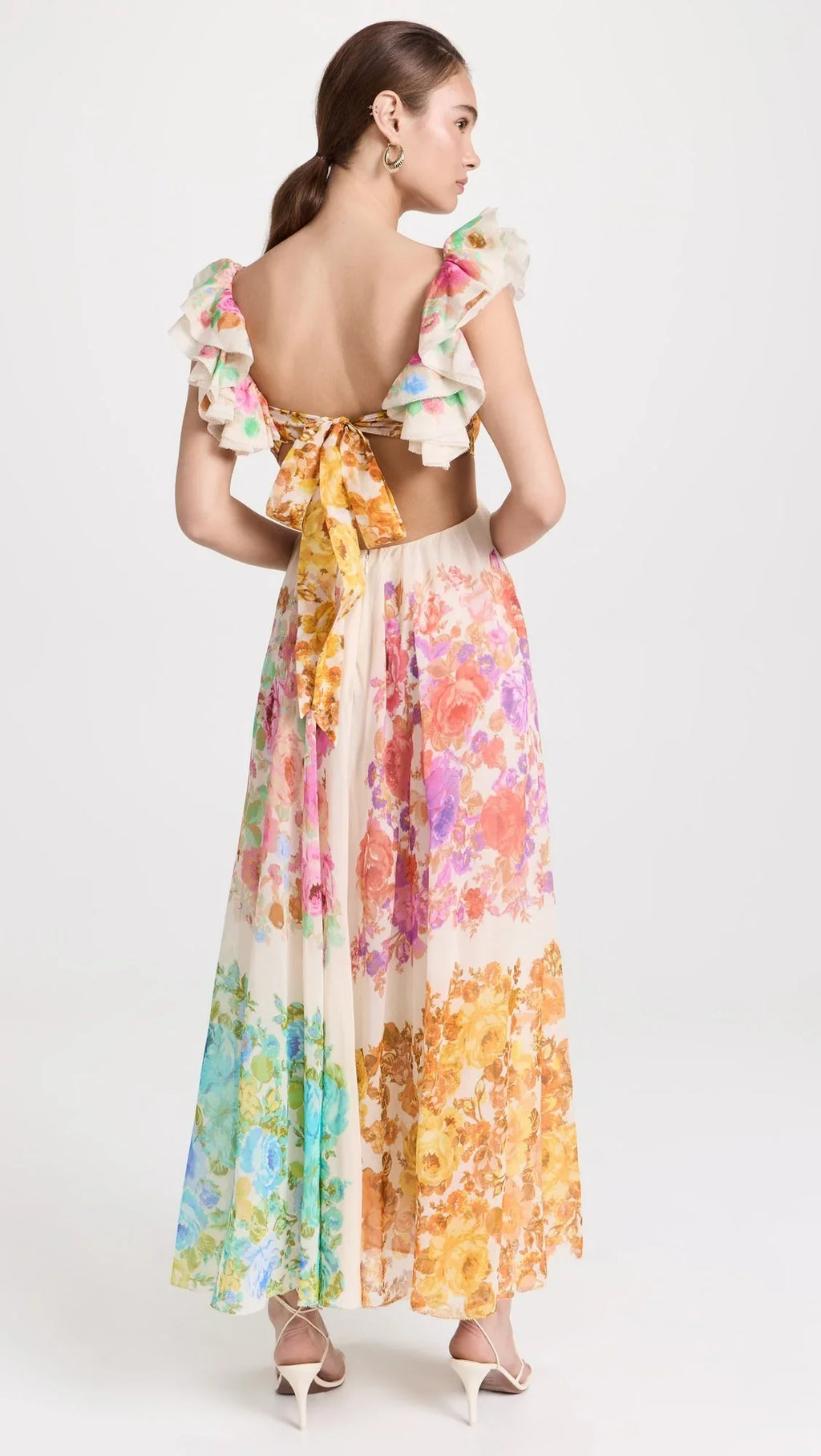 Bloomelia | Maxi Jurk met Bloemenprint & Ruches
