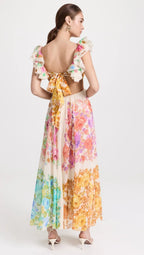 Bloomelia | Maxi Jurk met Bloemenprint & Ruches