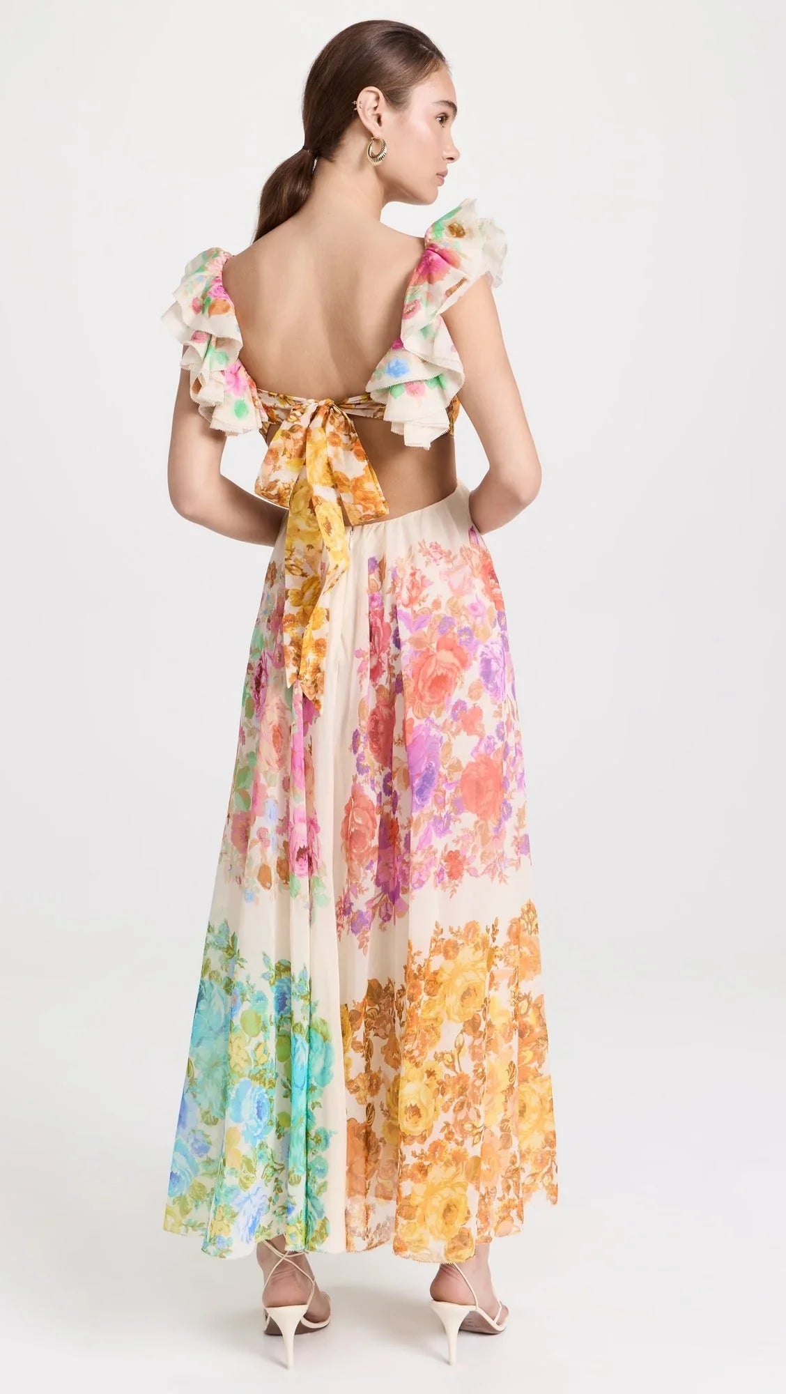 Bloomelia | Maxi Jurk met Bloemenprint & Ruches
